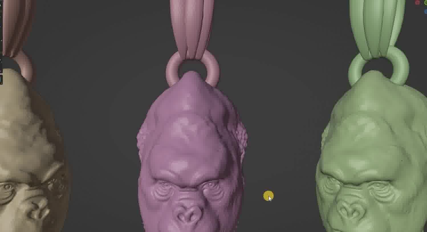 Gorilla pendant  3D print model_80