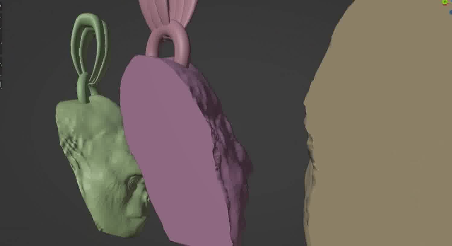 Gorilla pendant  3D print model_72