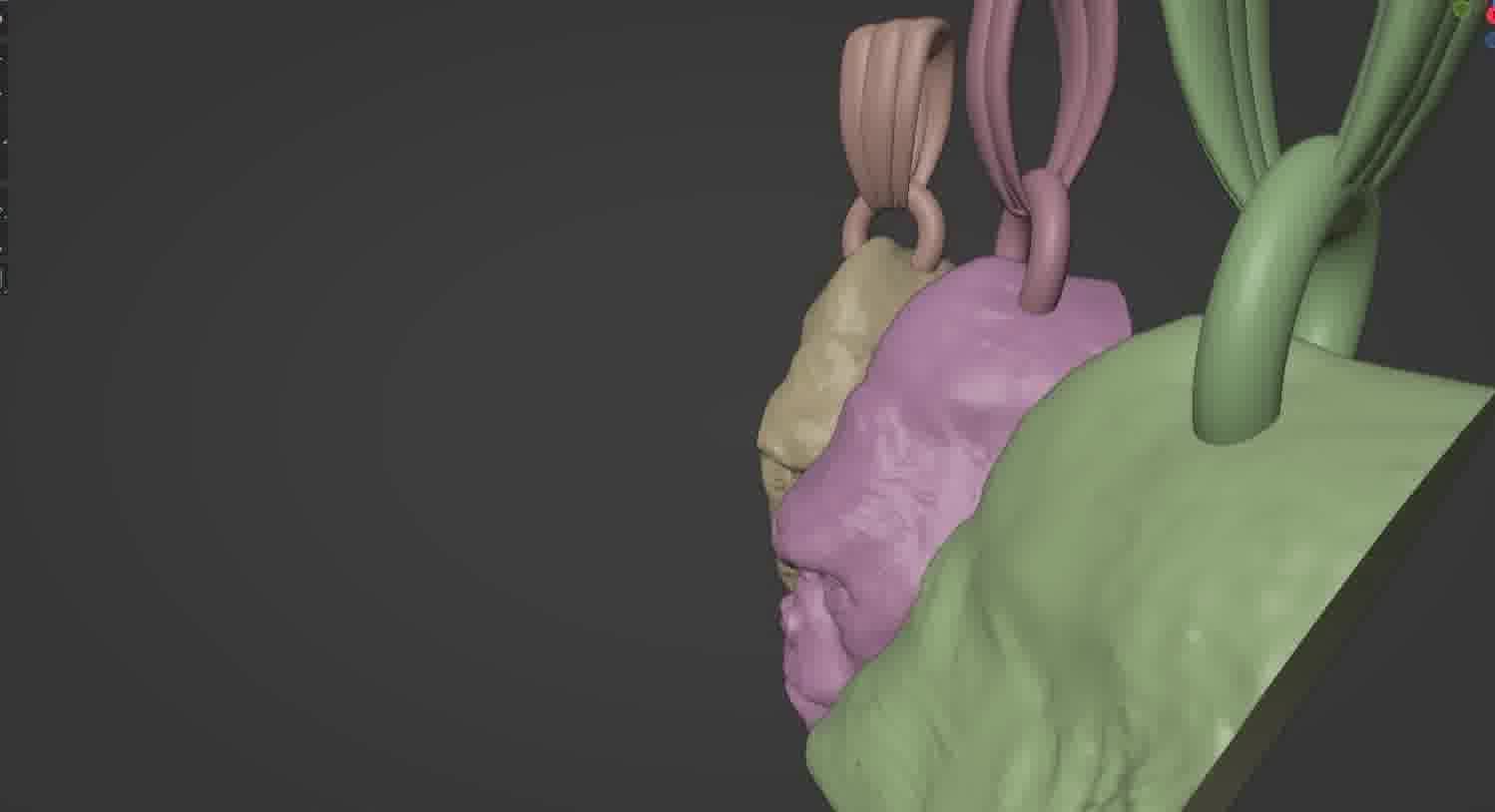 Gorilla pendant  3D print model_39