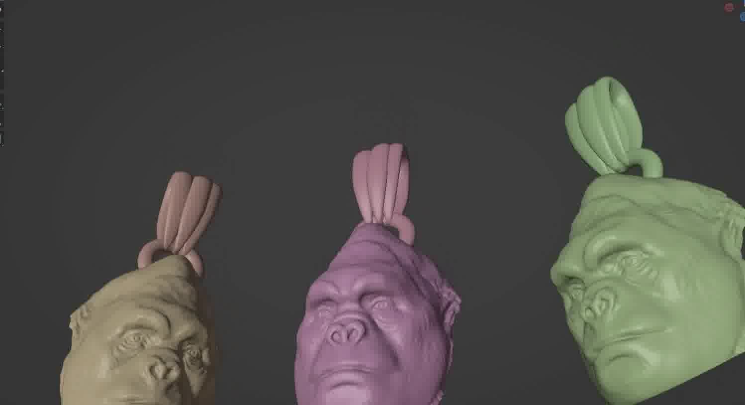 Gorilla pendant  3D print model_37