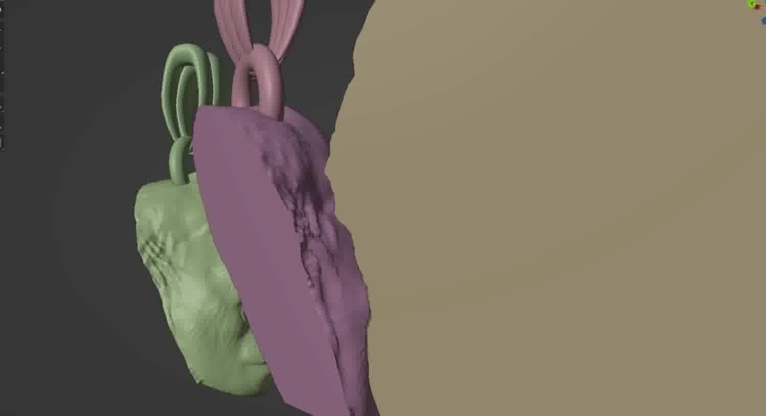 Gorilla pendant  3D print model_78