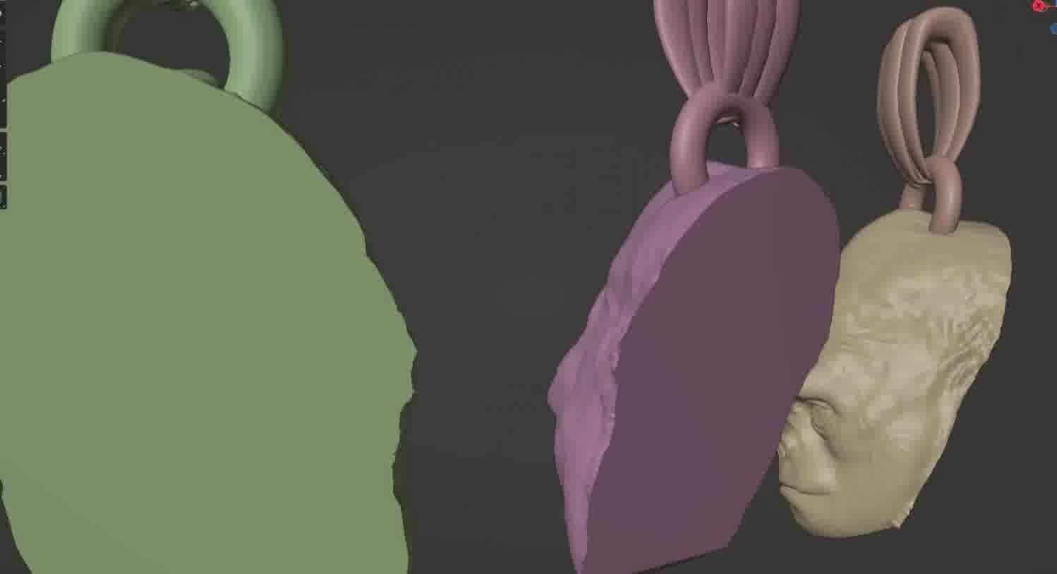 Gorilla pendant  3D print model_61