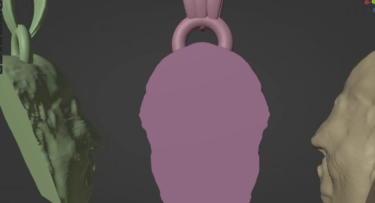 Gorilla pendant  3D print model_91