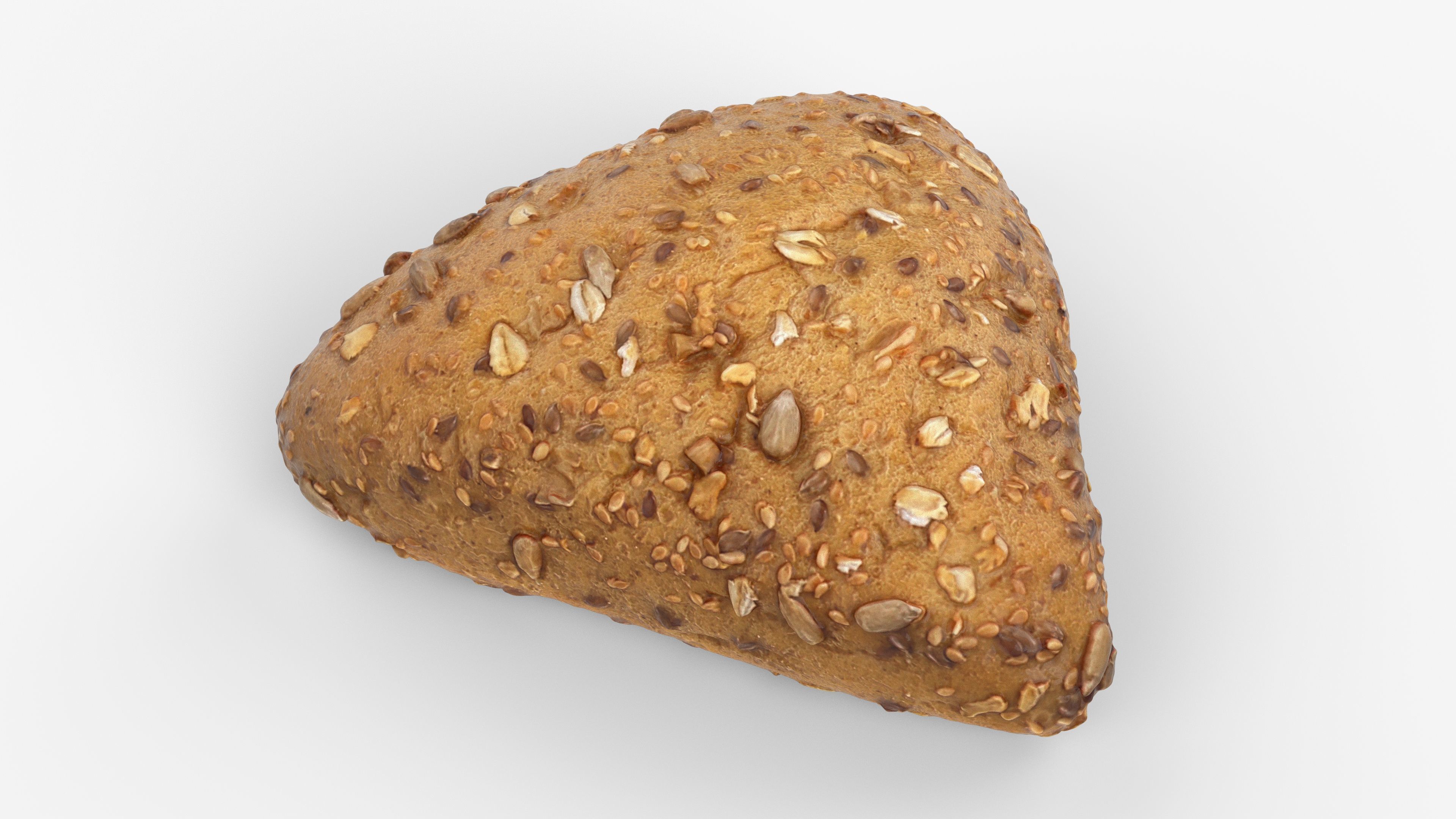 Photorealistic 3D scan of grain bun Low-poly 3D model_9