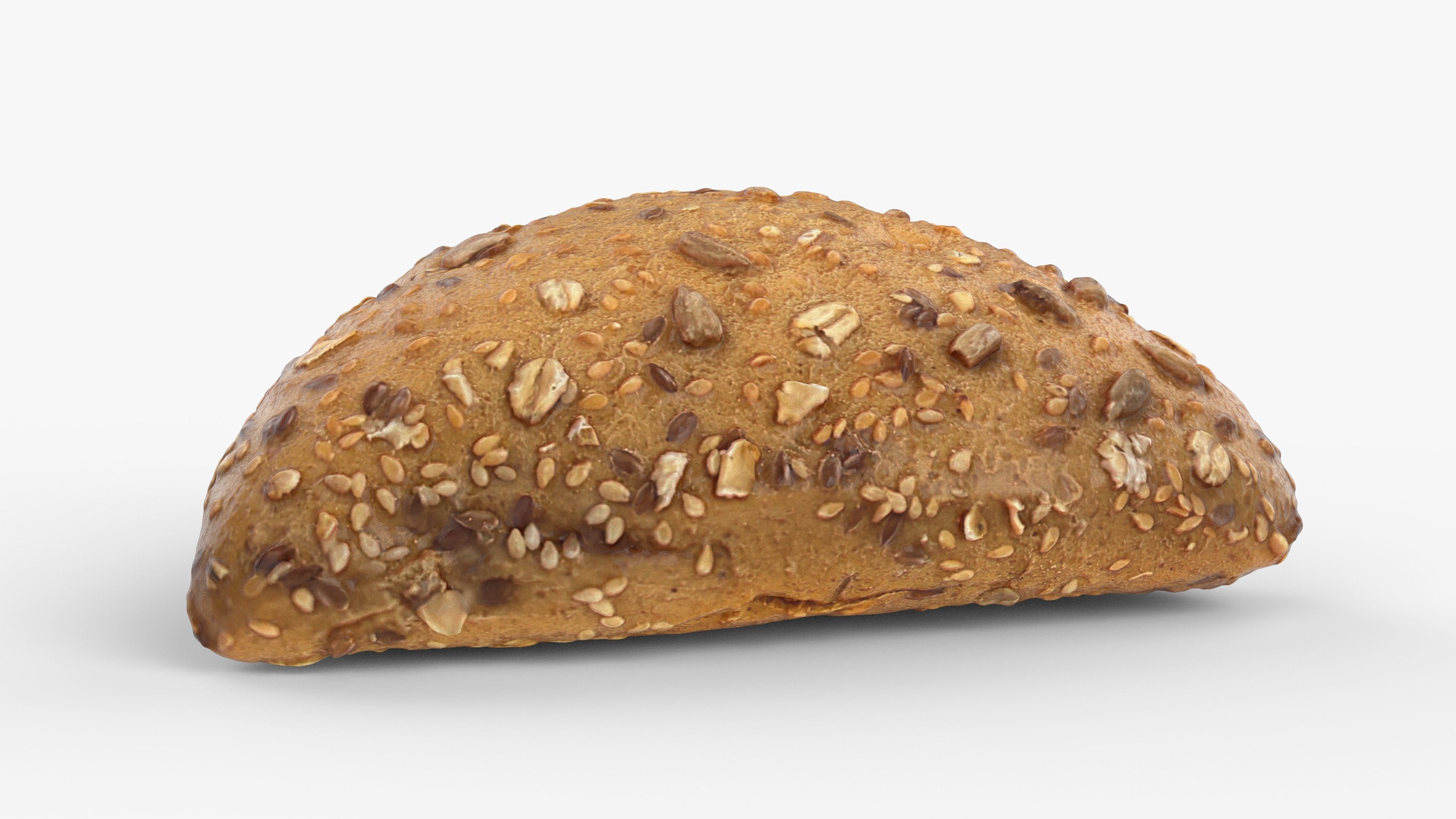 Photorealistic 3D scan of grain bun Low-poly 3D model_14