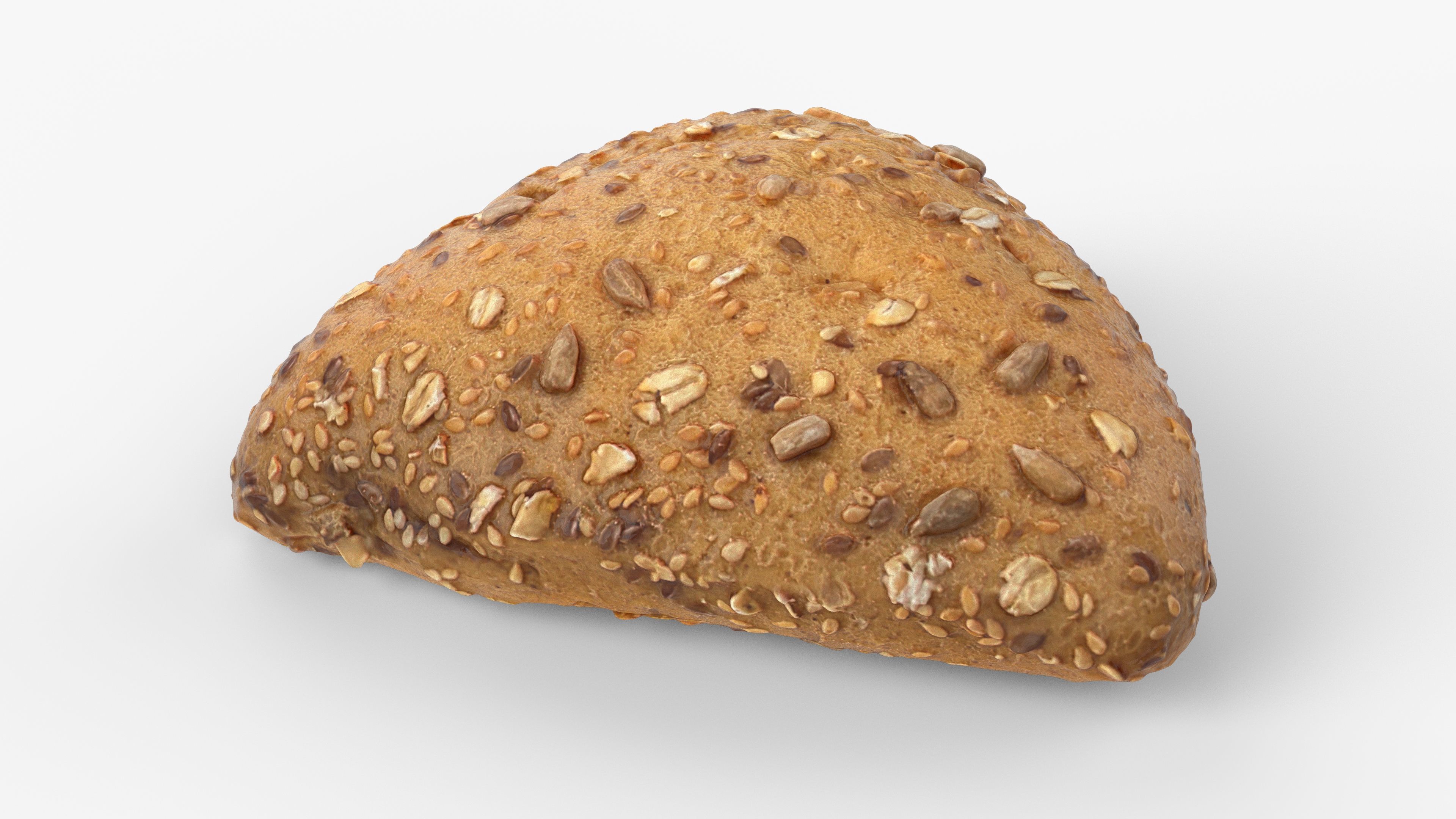 Photorealistic 3D scan of grain bun Low-poly 3D model_6