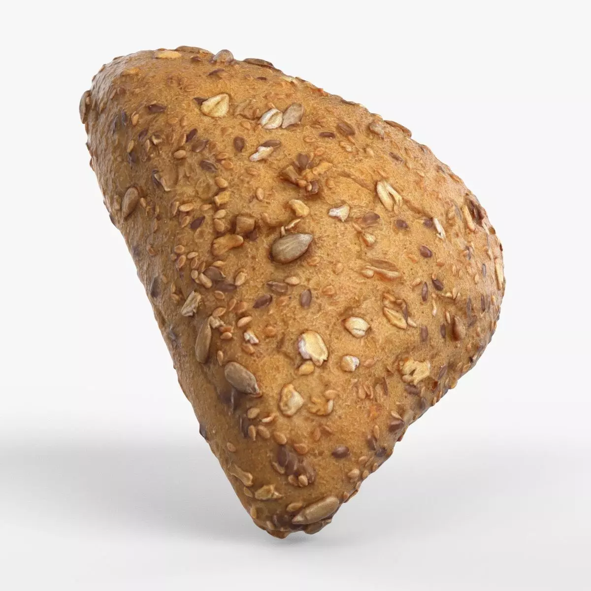 Photorealistic 3D scan of grain bun Low-poly 3D model_0