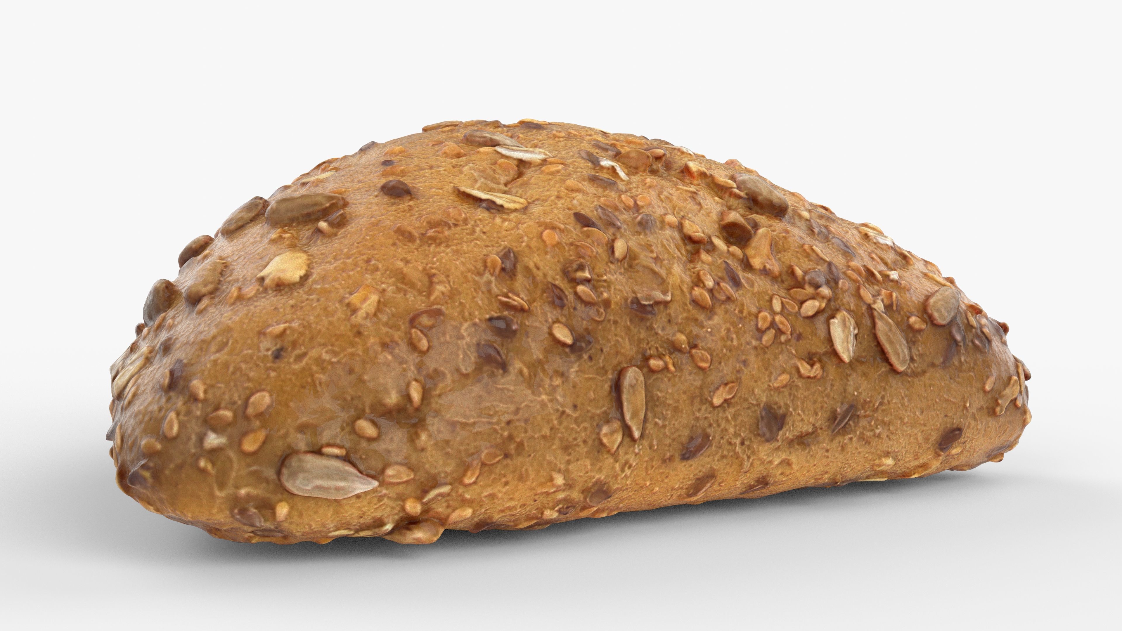 Photorealistic 3D scan of grain bun Low-poly 3D model_4