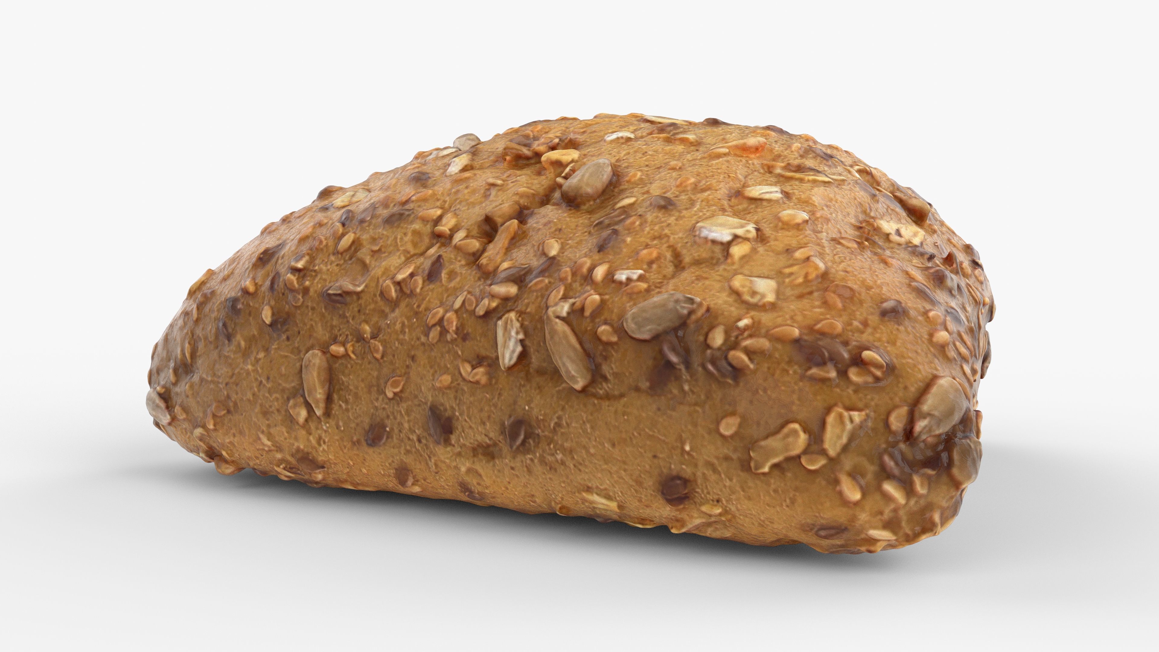 Photorealistic 3D scan of grain bun Low-poly 3D model_8