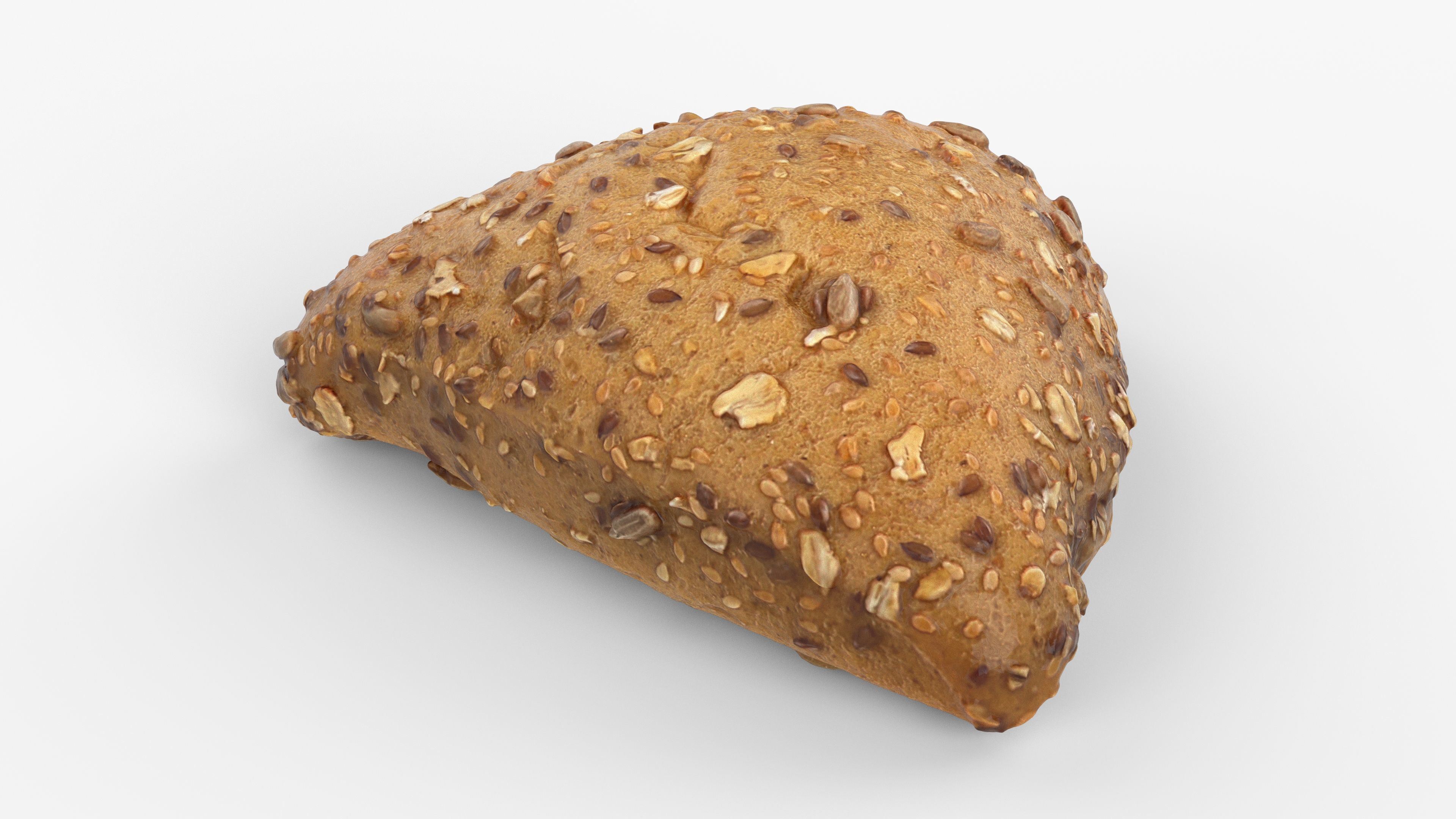 Photorealistic 3D scan of grain bun Low-poly 3D model_7
