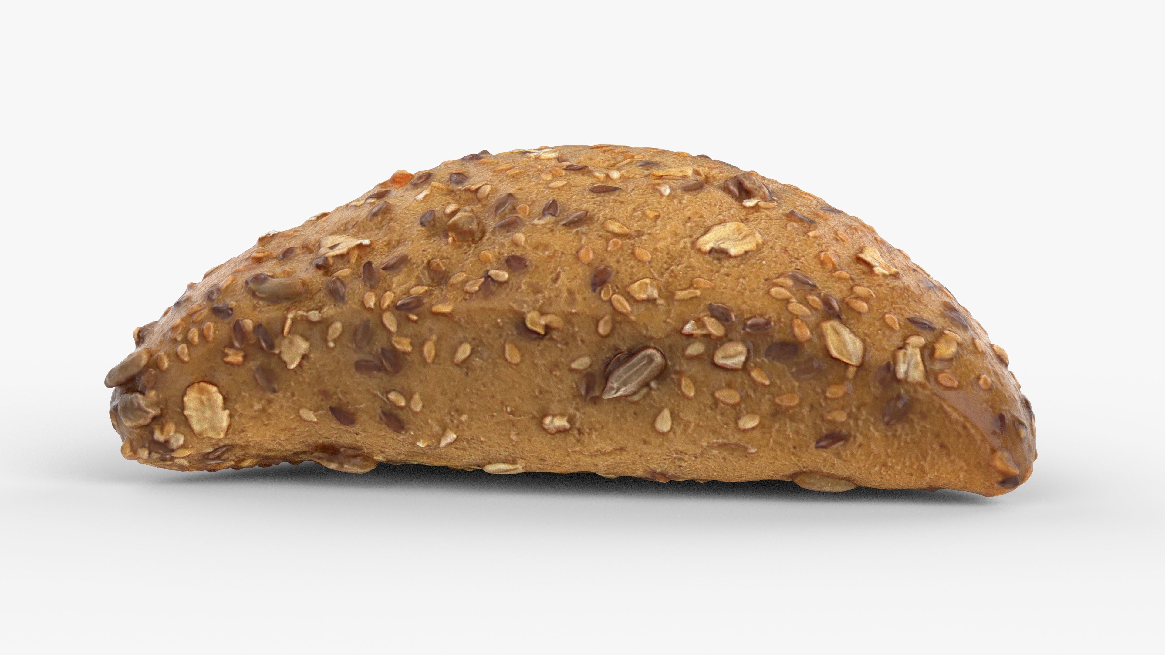 Photorealistic 3D scan of grain bun Low-poly 3D model_1