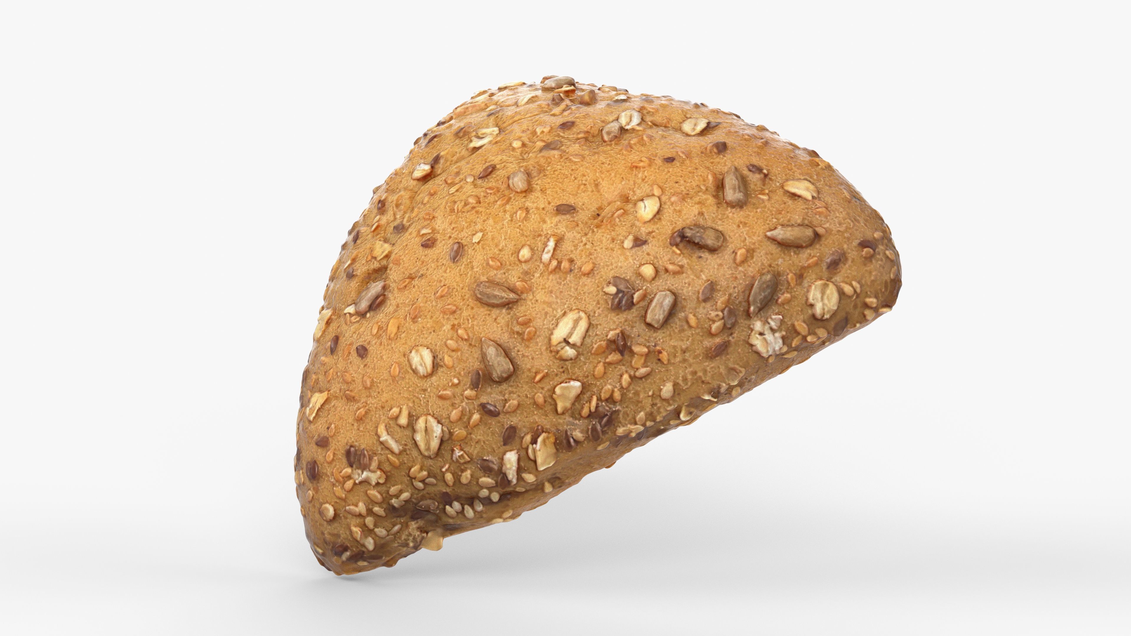 Photorealistic 3D scan of grain bun Low-poly 3D model_10