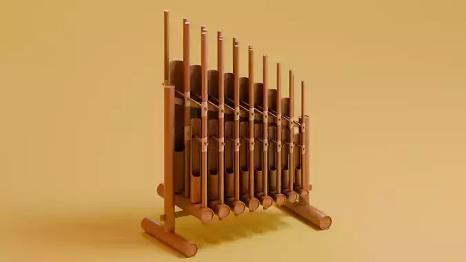 Traditional Instrument - Angklung Low-poly 3D model