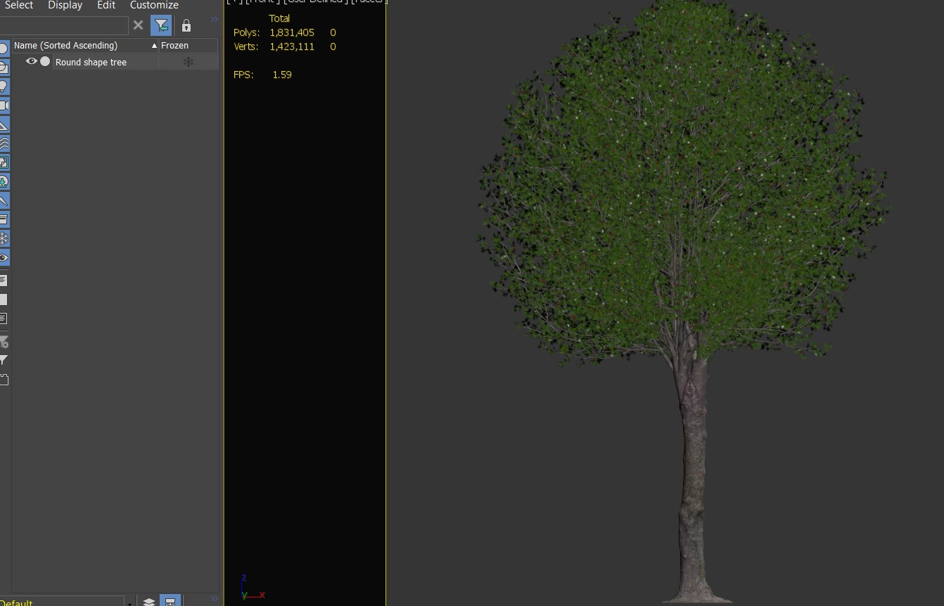 Round shape tree 3D model_3