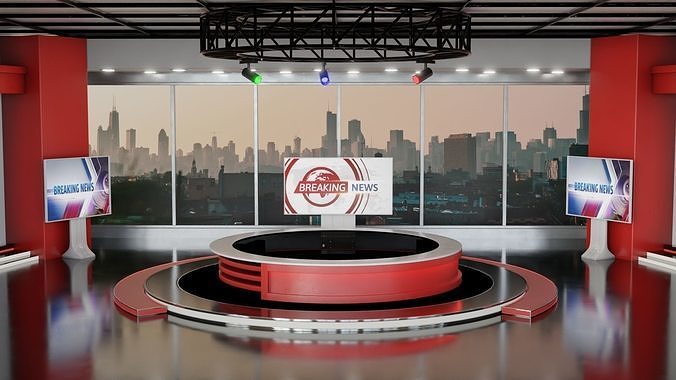 Virtual TV News Studio 3D model