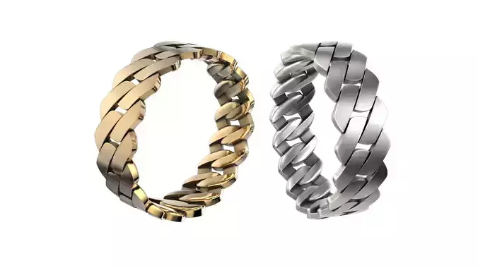 Miami Cuban link ring  6 mm wide 16-20 Sizes R40 3D print model