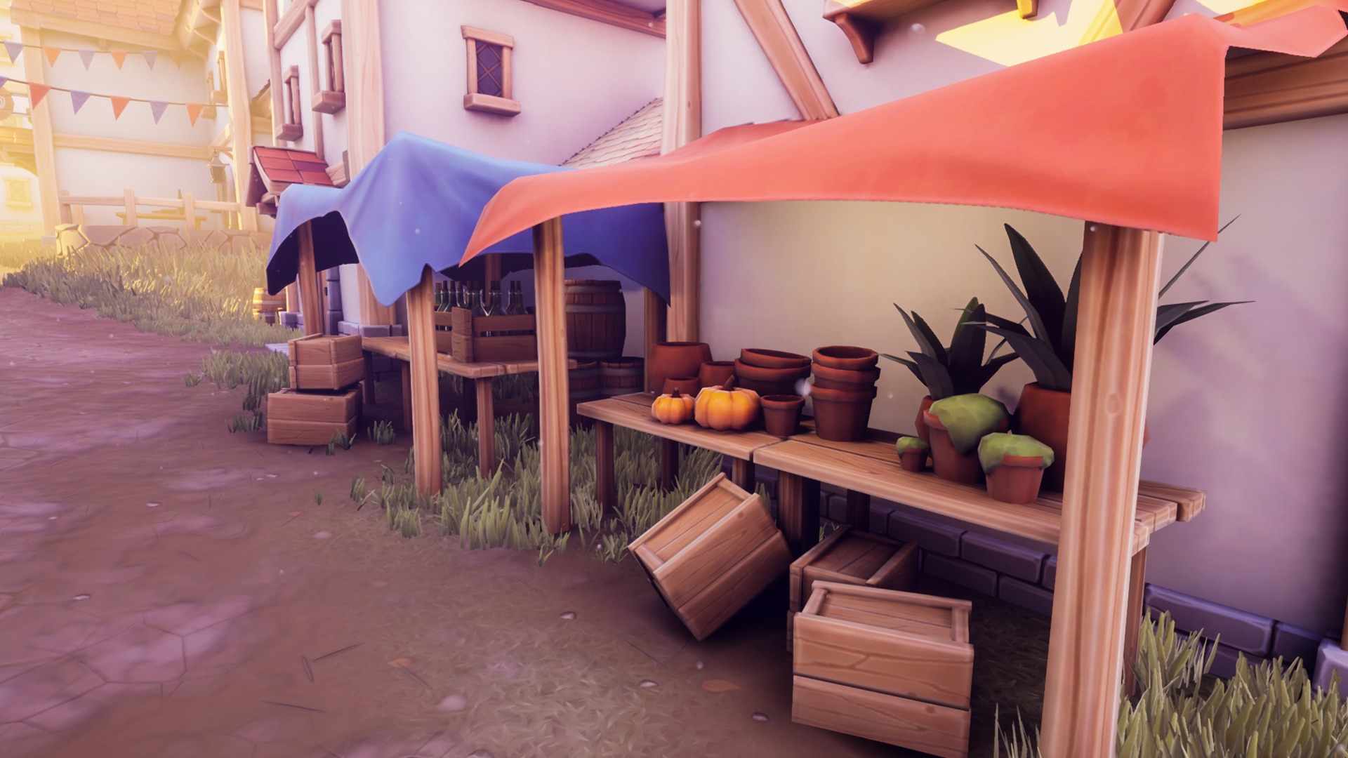 Modular Medieval Town Low-poly 3D model_7