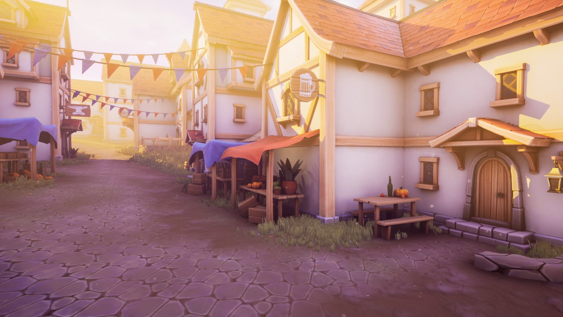 Modular Medieval Town Low-poly 3D model_2
