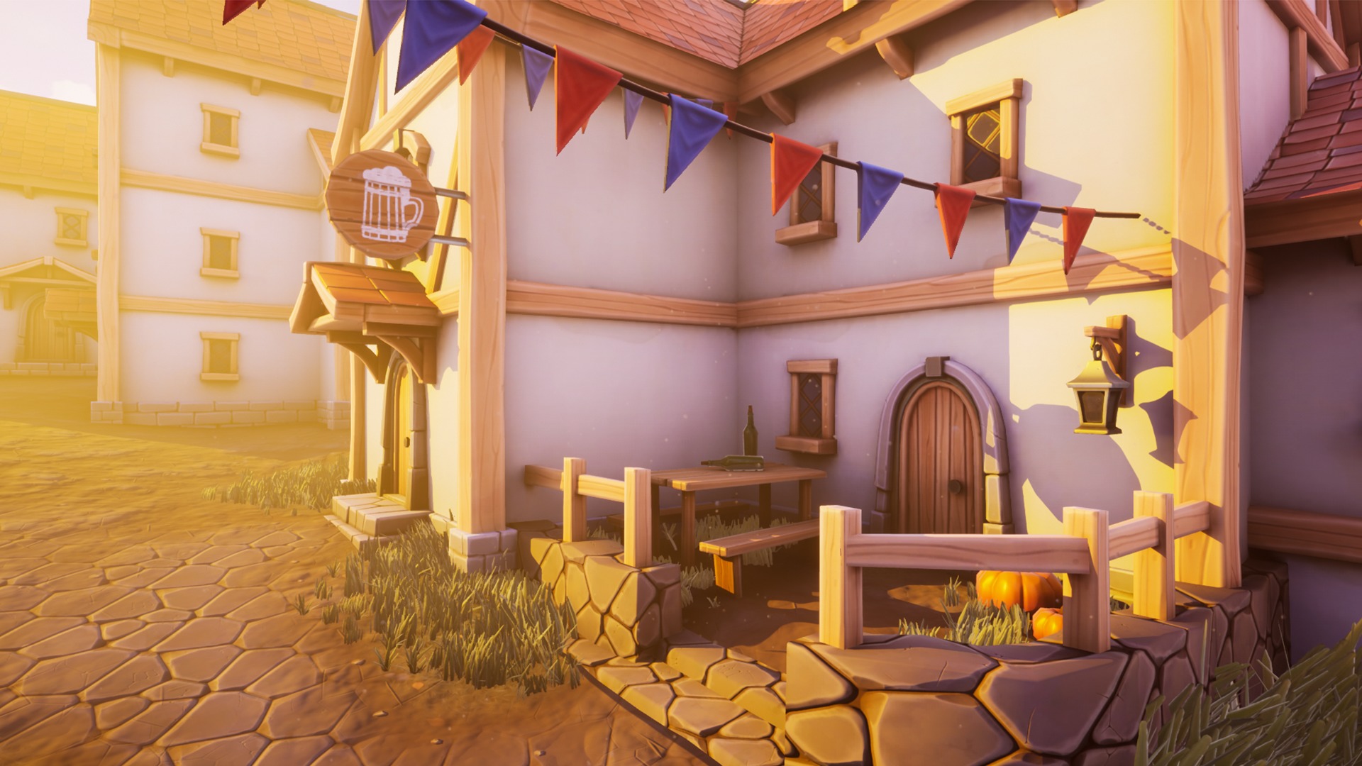 Modular Medieval Town Low-poly 3D model_6