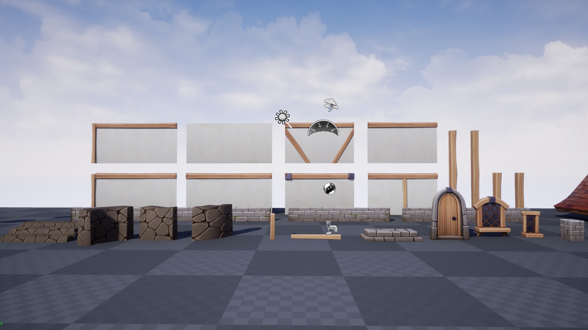 Modular Medieval Town Low-poly 3D model_13