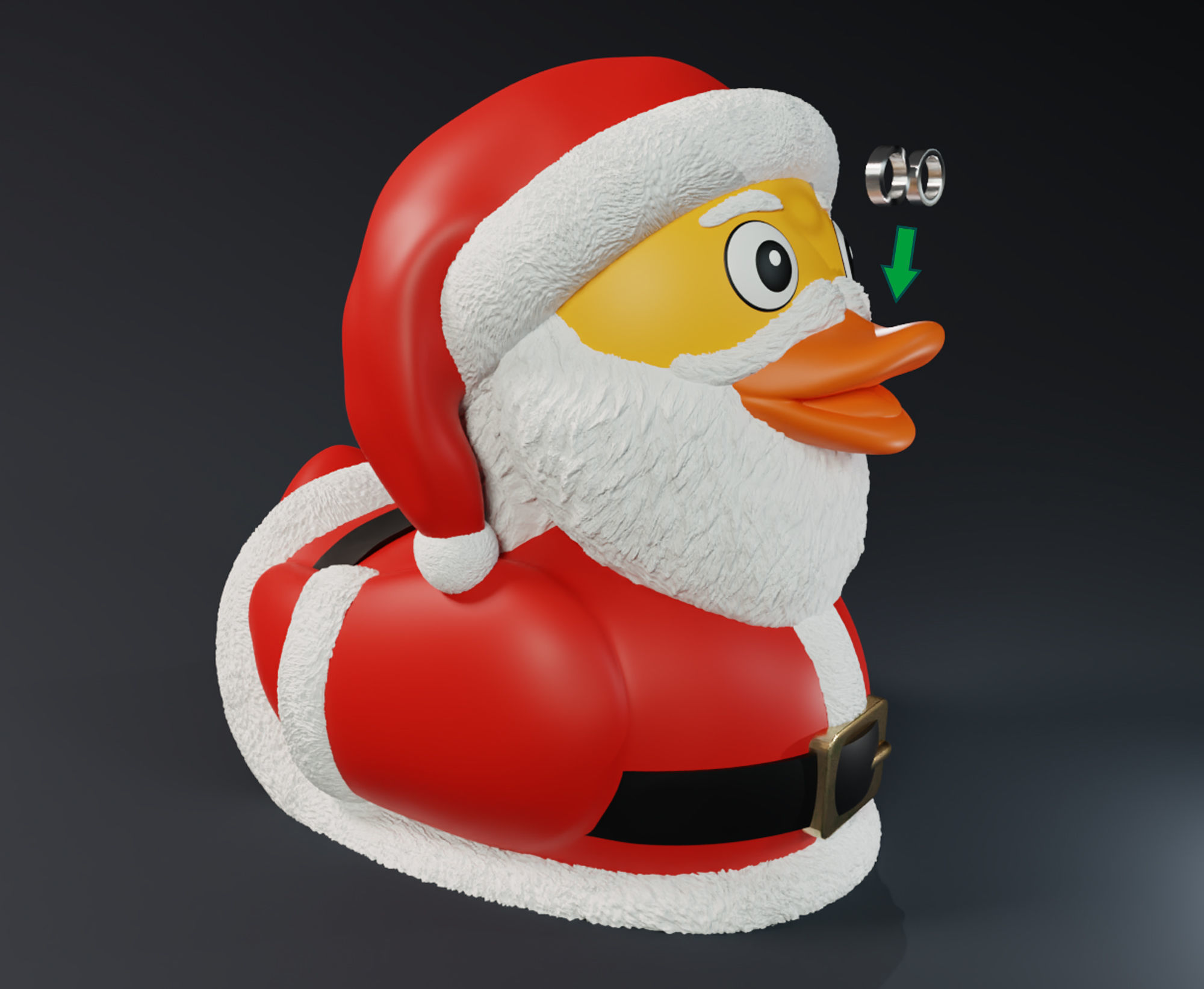 Cute Santa Claus Rubber Duck 3D print model_11