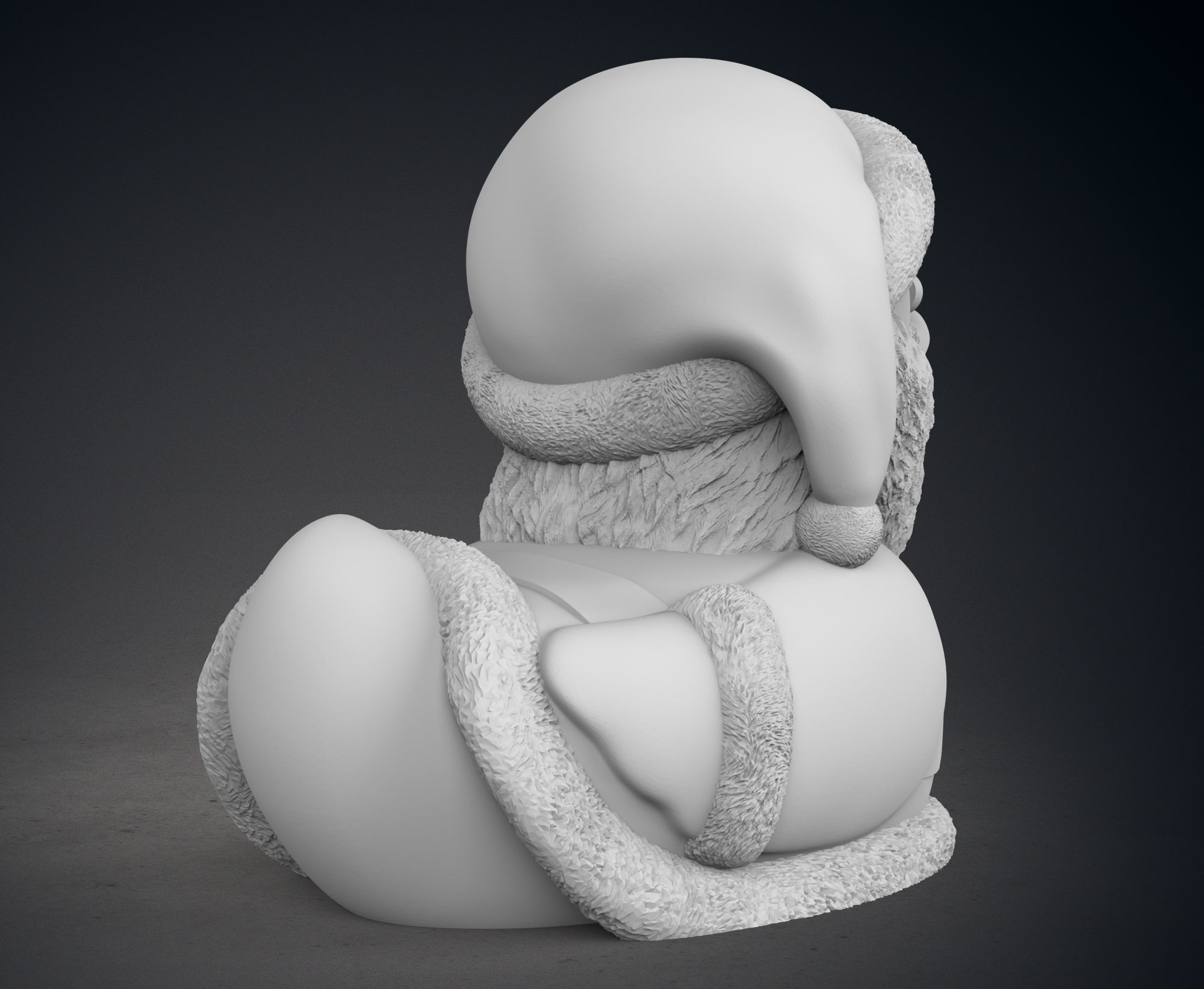 Cute Santa Claus Rubber Duck 3D print model_7