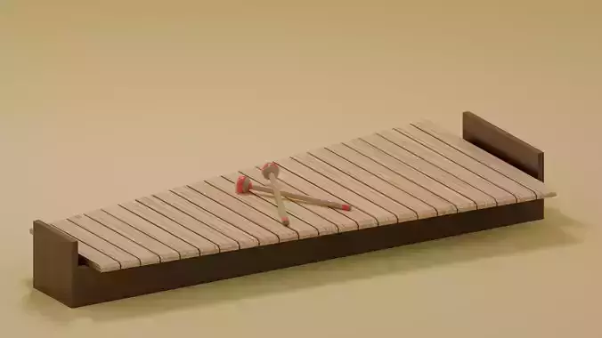 Traditional Instruments - Kolintang Low-poly 3D model