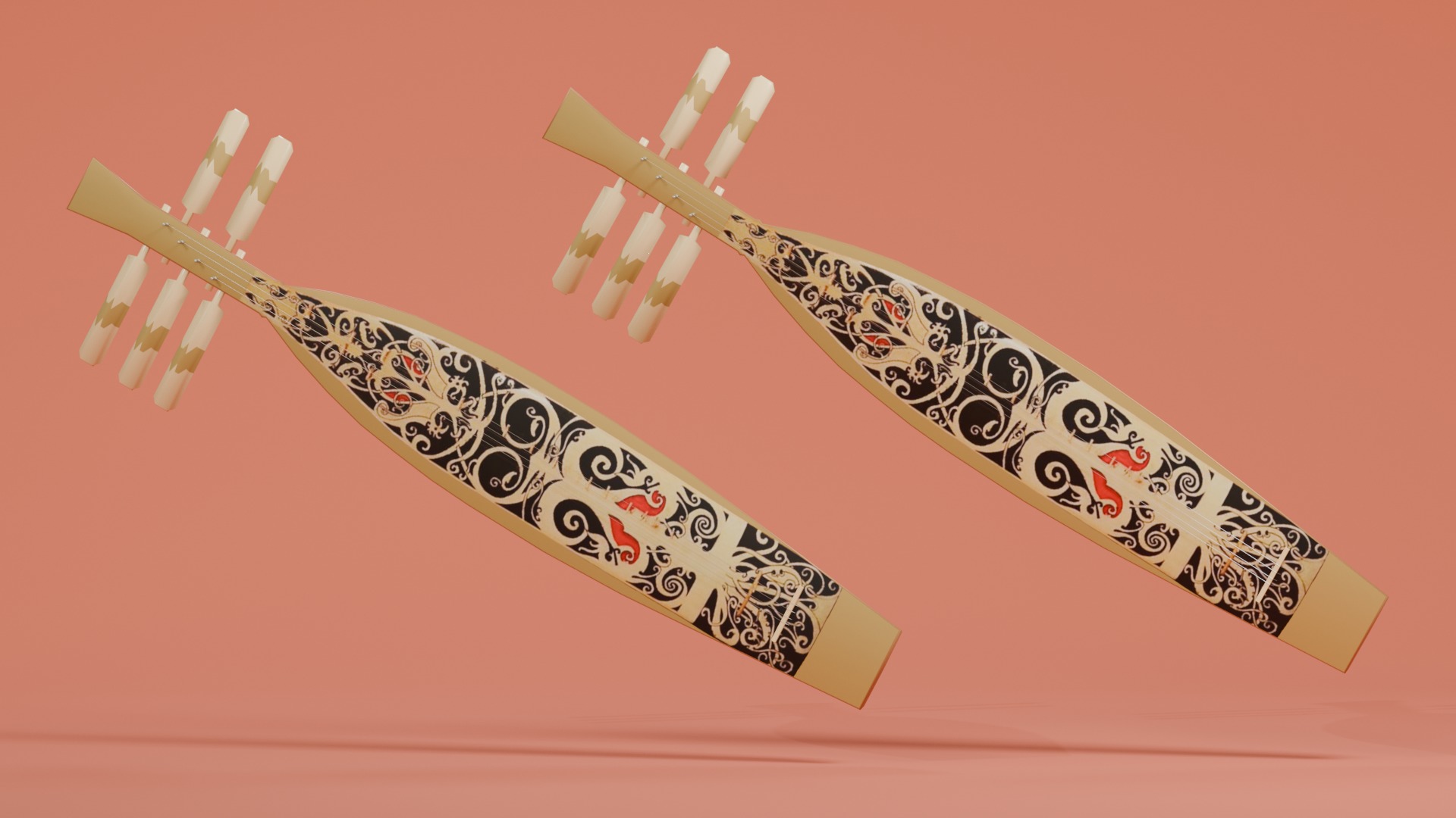 Low Poly Instruments 3D model Traditional Instruments Sampe VR / AR / low-poly | CGTrader