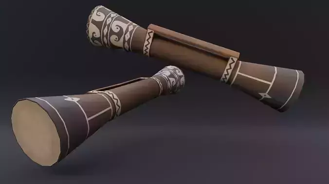 Traditional Instrument - Tifa Low-poly 3D model