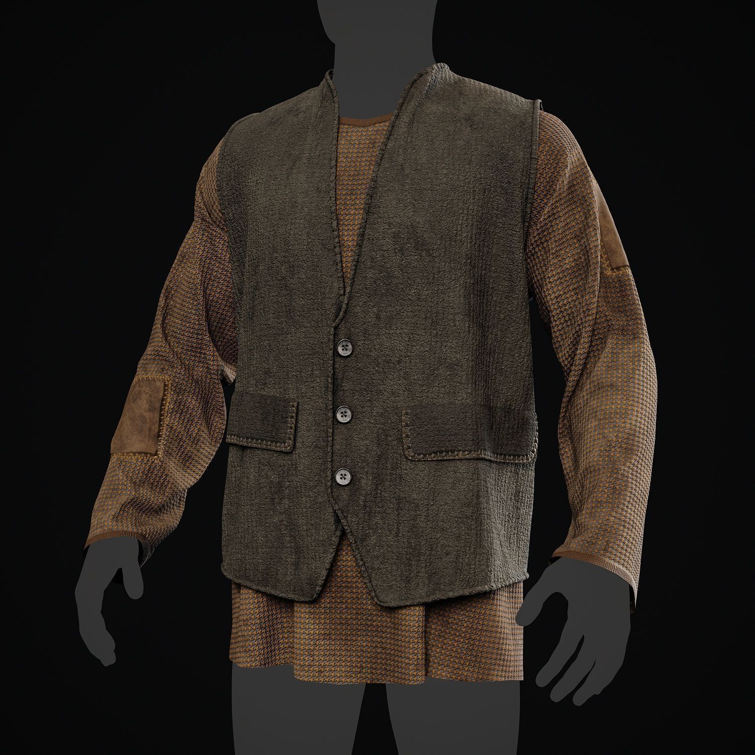 3D Medieval clothes character clothing collection 3D model_17