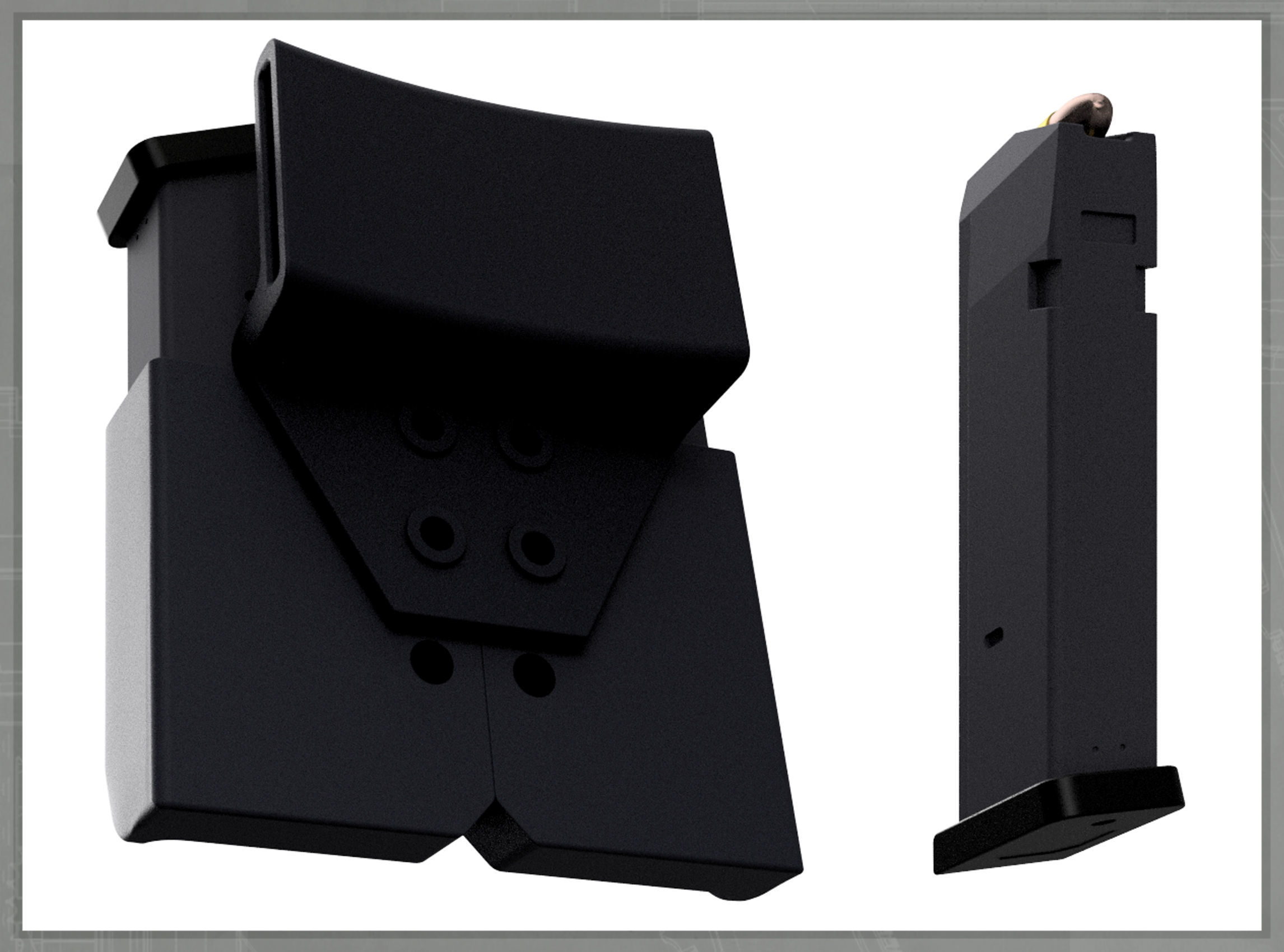 Dredd Double Mag Carrier 3D print model_2