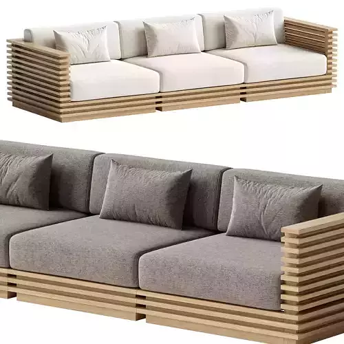 Batten Teak Outdoor Sofa