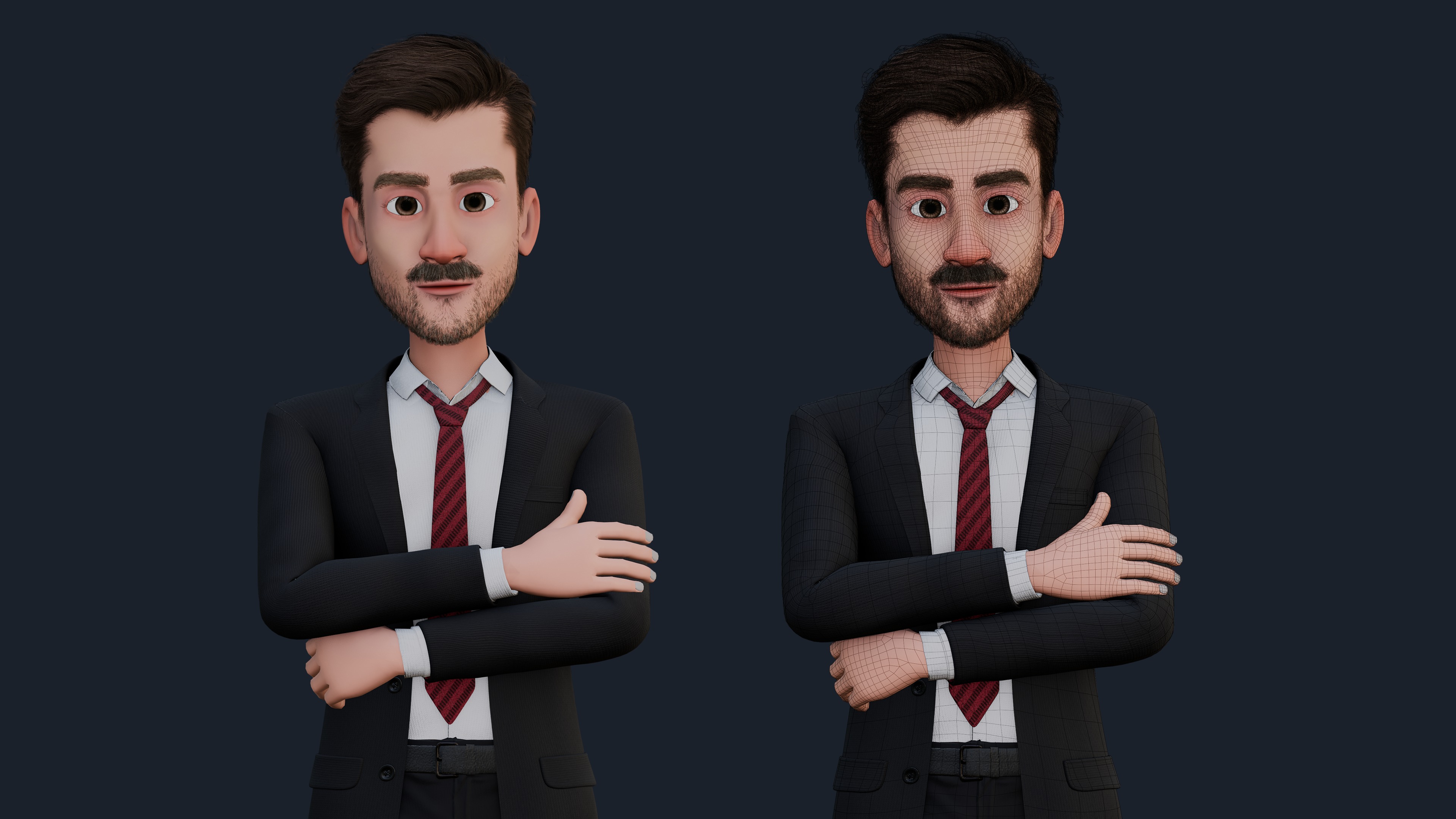 CARTOON FATHER - RIGGED MAN Low-poly 3D model_4