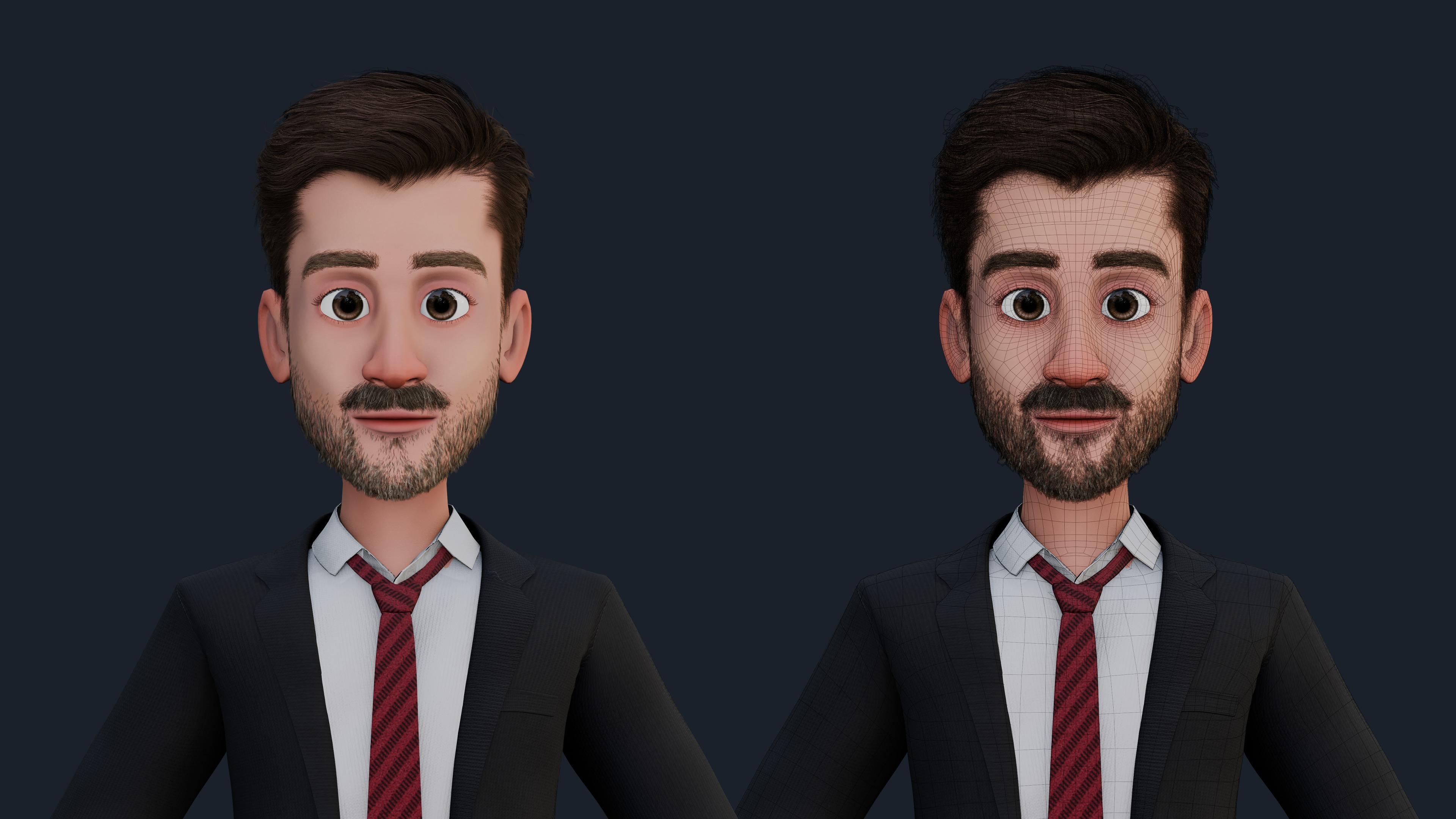 CARTOON FATHER - RIGGED MAN Low-poly 3D model_12