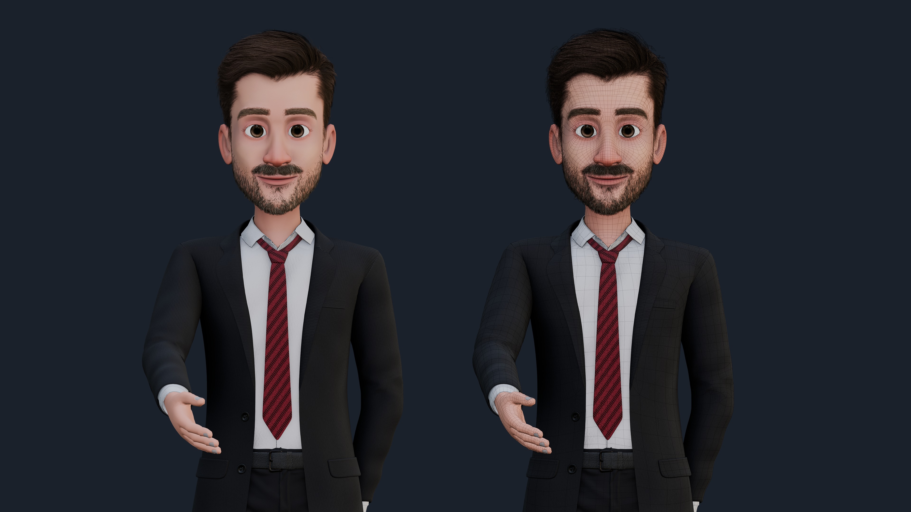 CARTOON FATHER - RIGGED MAN Low-poly 3D model_5