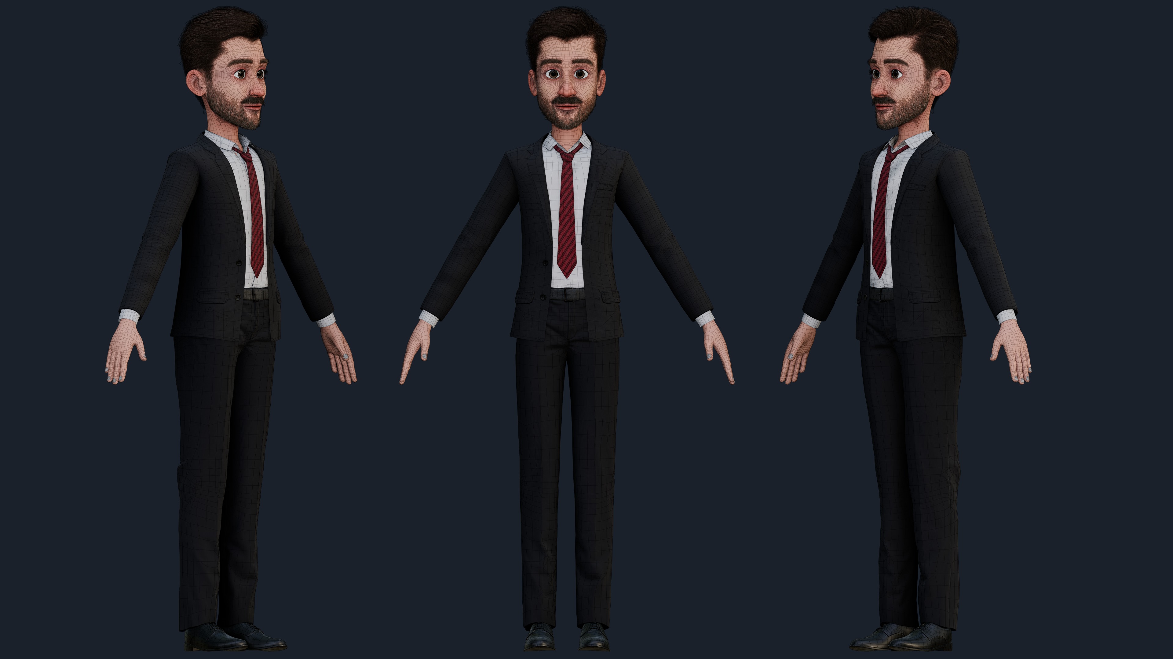 CARTOON FATHER - RIGGED MAN Low-poly 3D model_11
