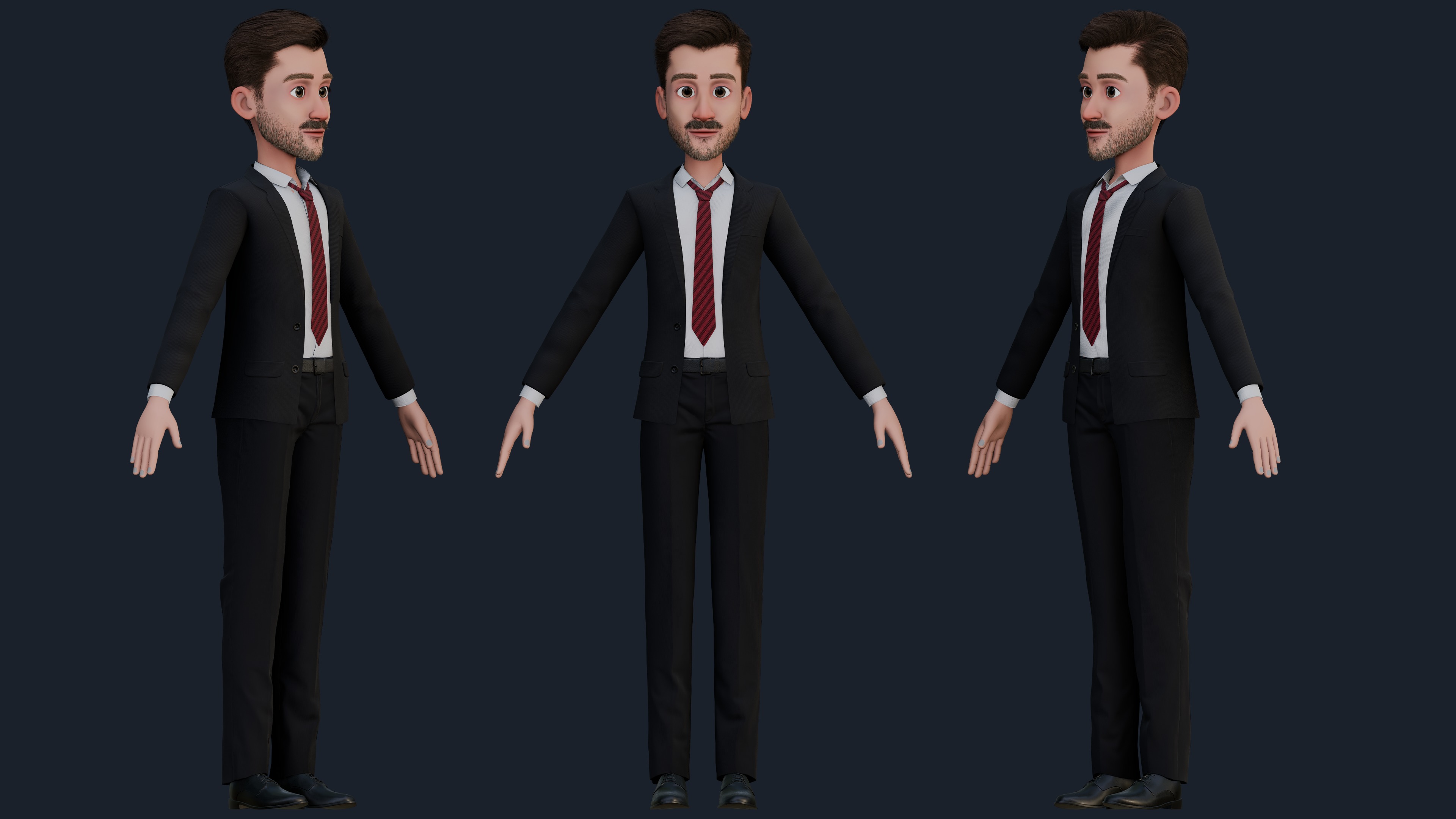 CARTOON FATHER - RIGGED MAN Low-poly 3D model_10