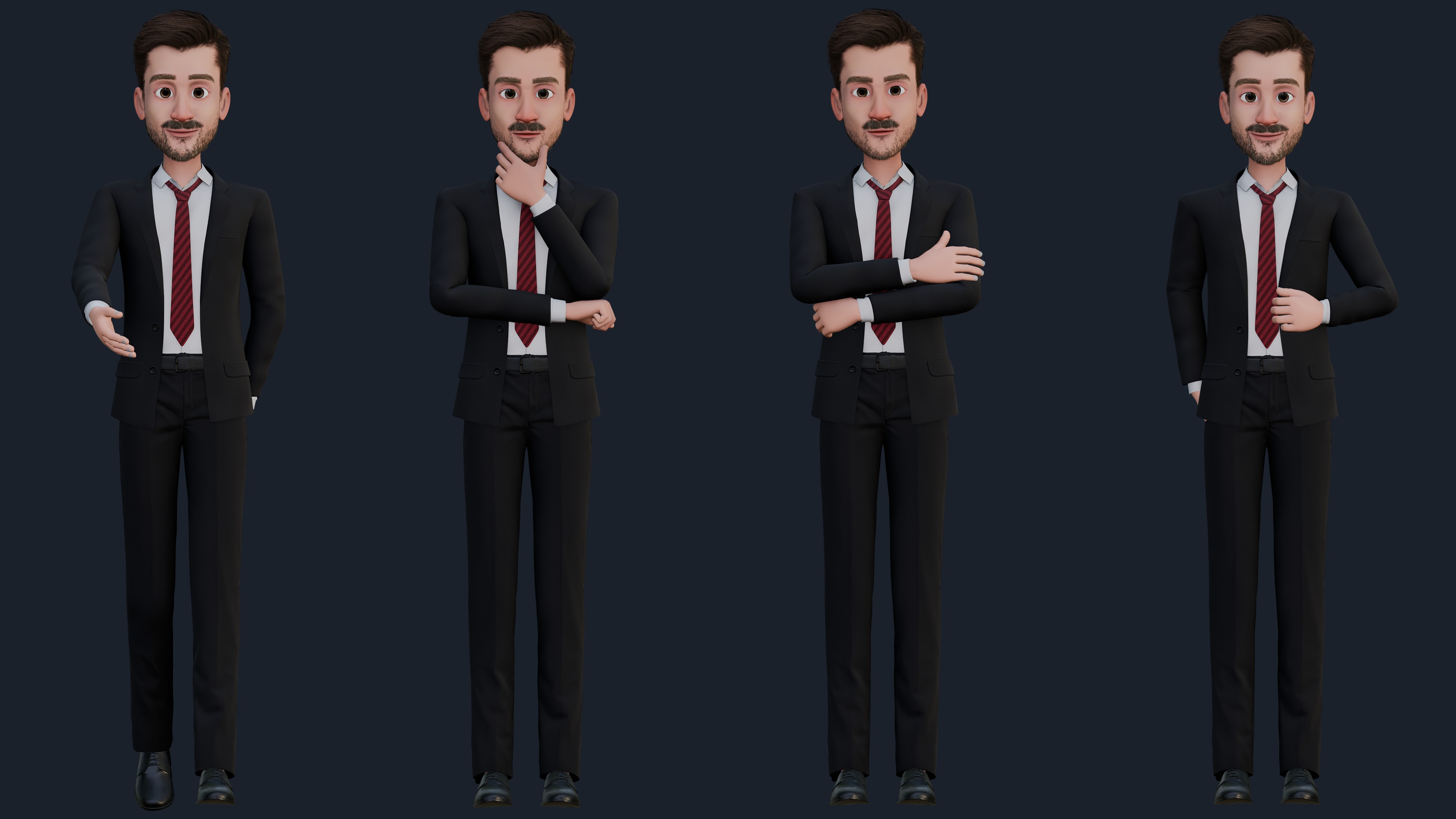 CARTOON FATHER - RIGGED MAN Low-poly 3D model_3