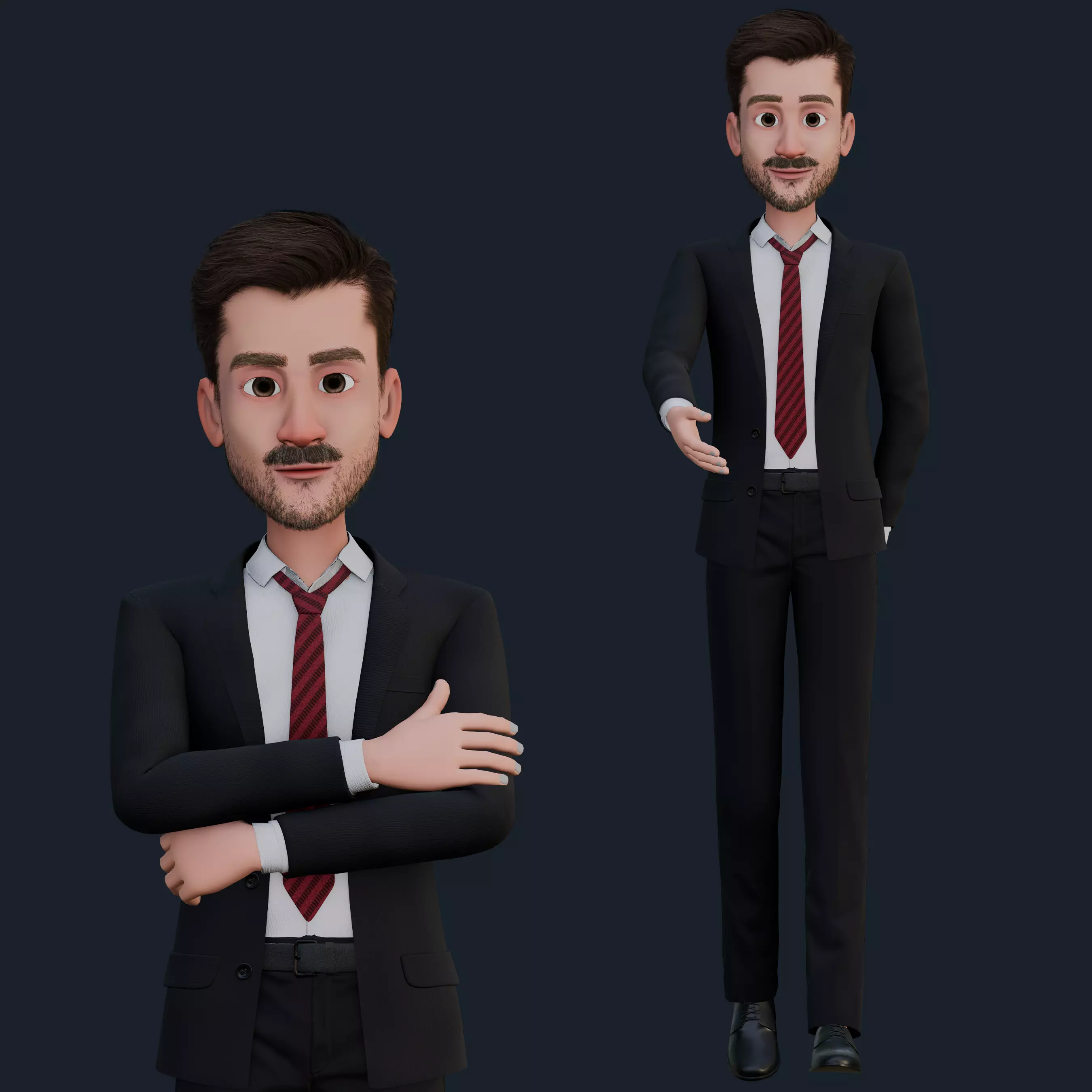CARTOON FATHER - RIGGED MAN Low-poly 3D model_0