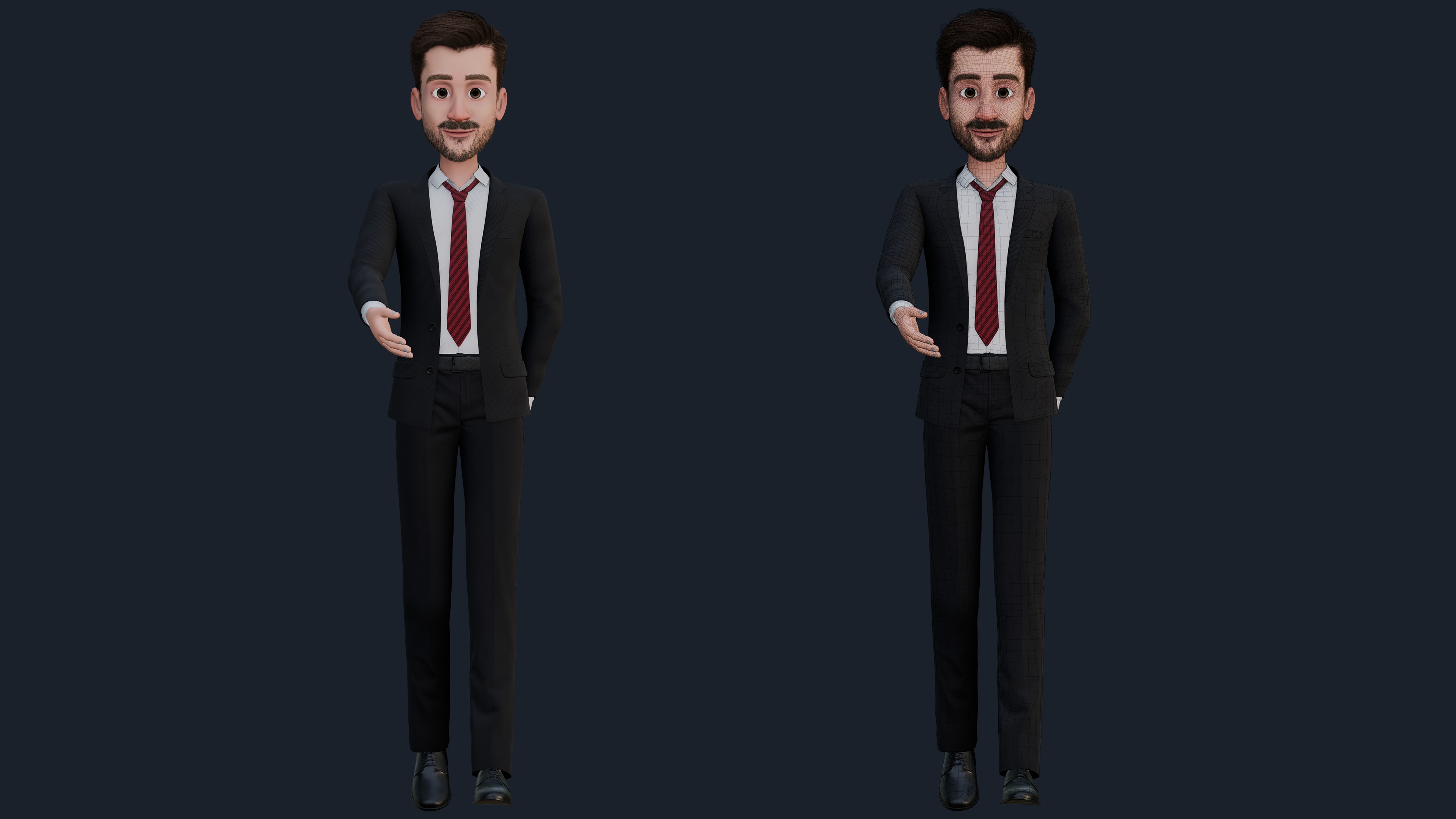 CARTOON FATHER - RIGGED MAN Low-poly 3D model_9