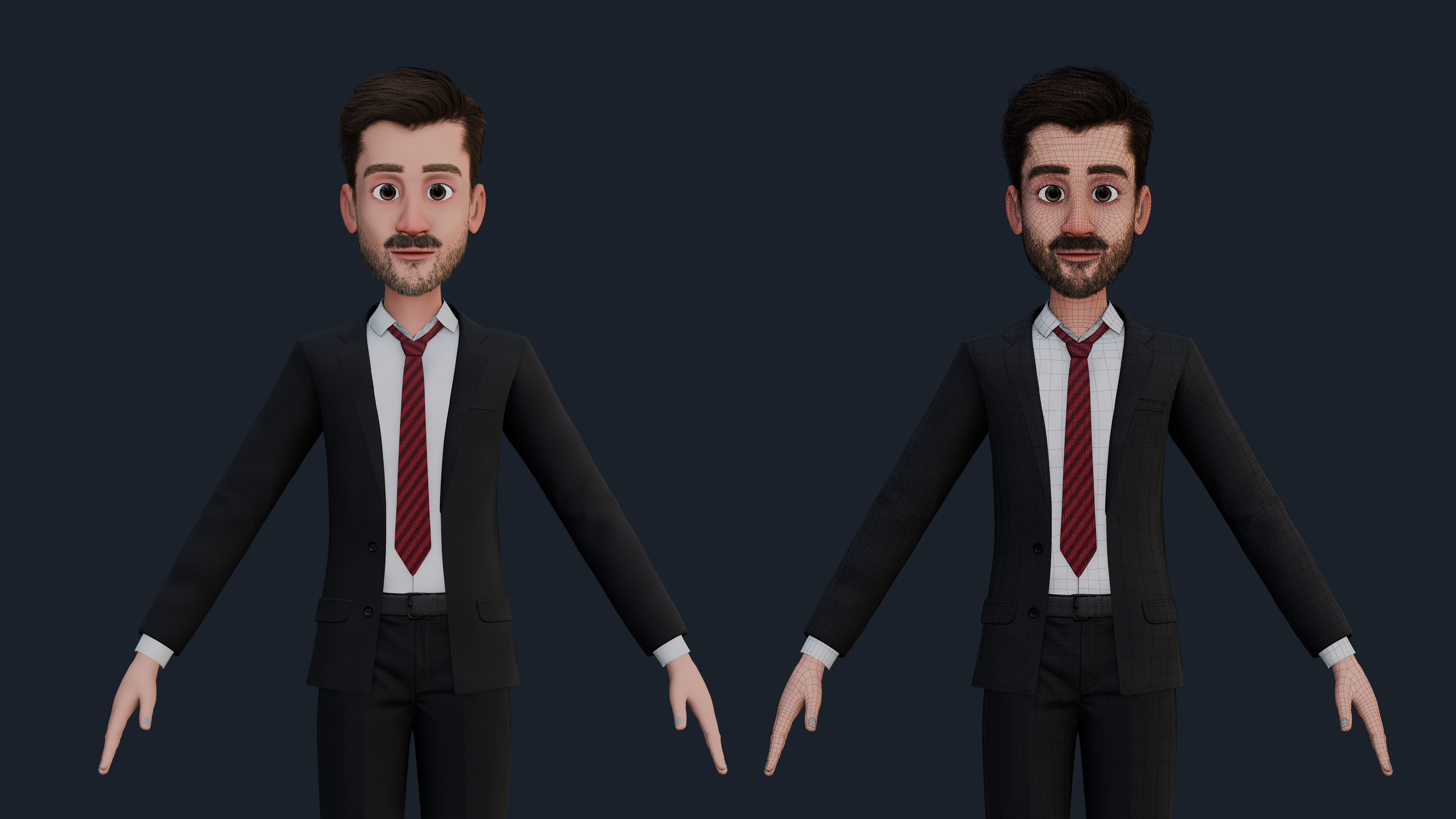 CARTOON FATHER - RIGGED MAN Low-poly 3D model_8
