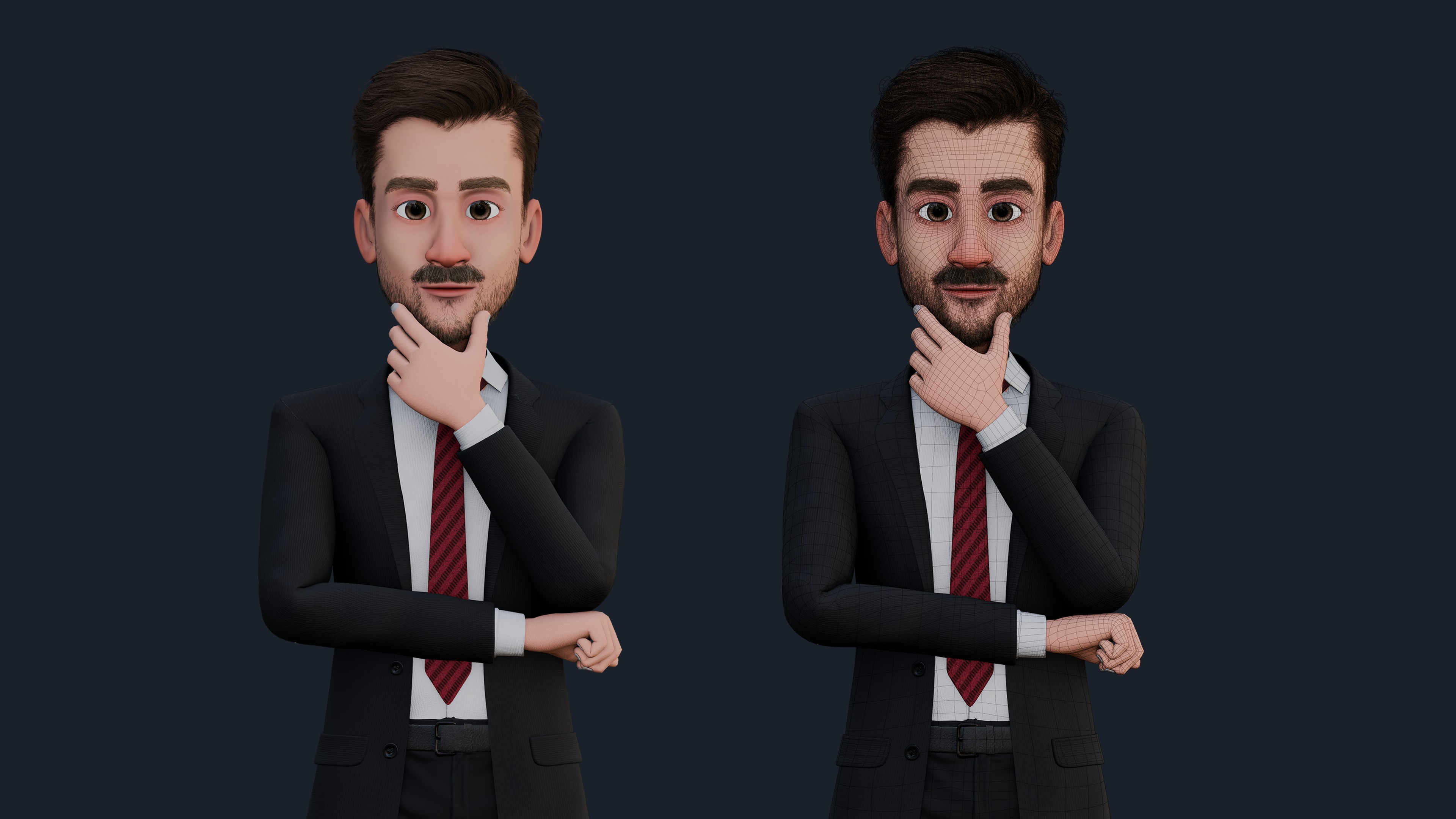CARTOON FATHER - RIGGED MAN Low-poly 3D model_6