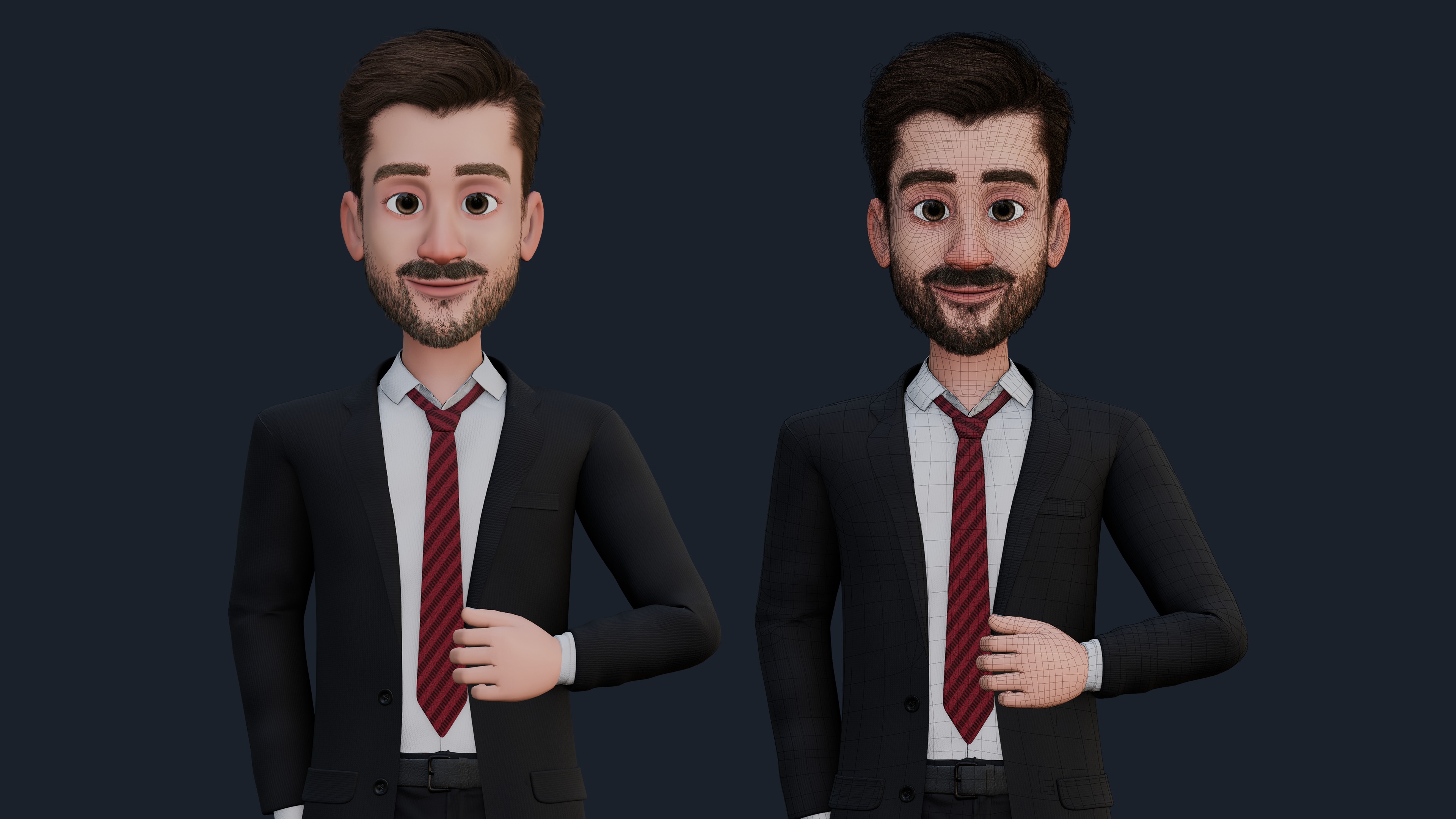 CARTOON FATHER - RIGGED MAN Low-poly 3D model_7
