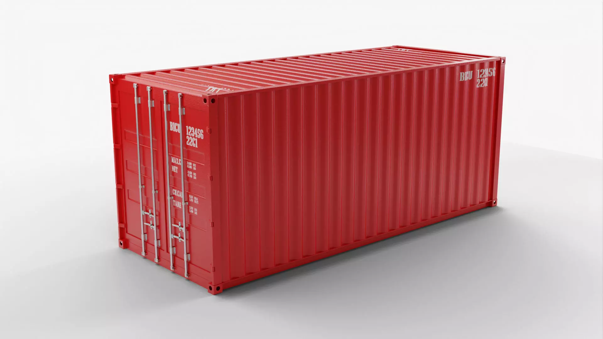 20Ft Cargo Container - Red - Clean 3D model_0