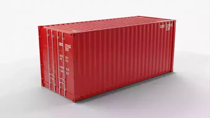 20Ft Cargo Container - Red - Clean