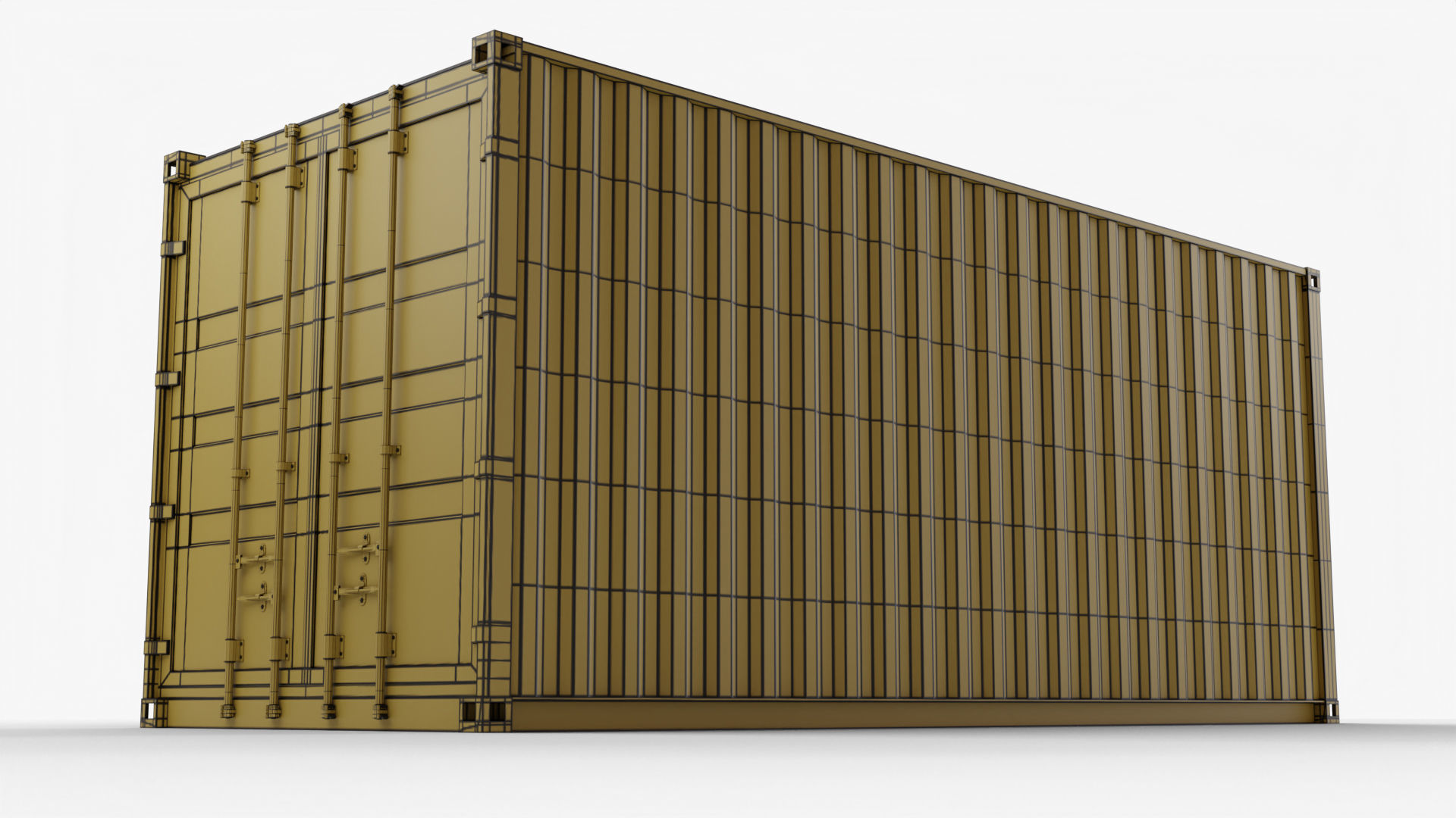 20Ft Cargo Container - Red - Clean 3D model_13