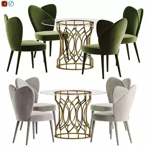 pair midcentury chairs set