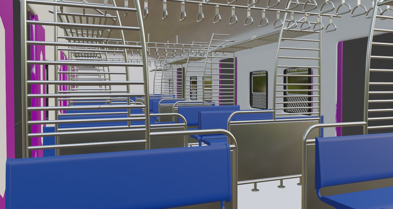 New Mumbai Local Train Low-poly 3D model_1