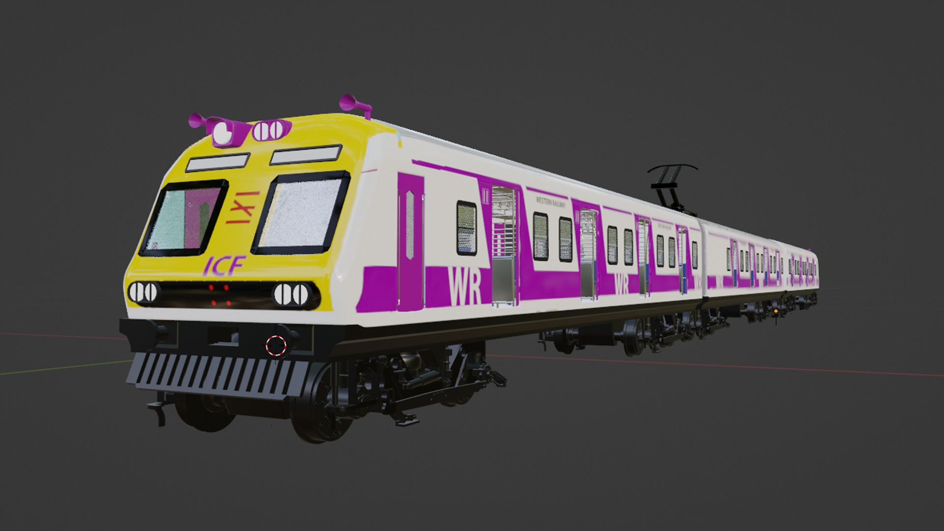 New Mumbai Local Train Low-poly 3D model_3