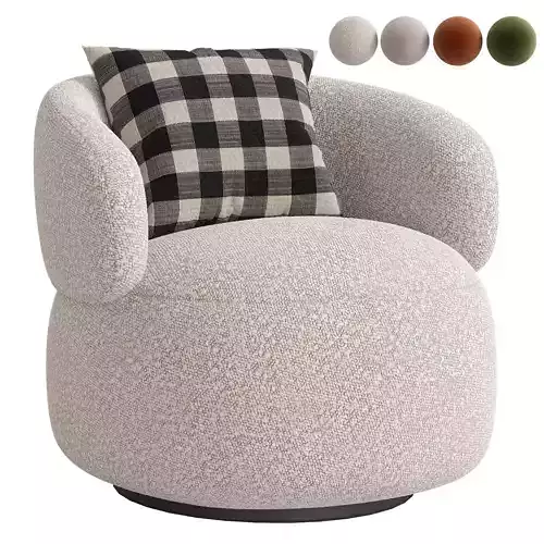 Eleonora Fauteuil MAEVE Creme 3D model